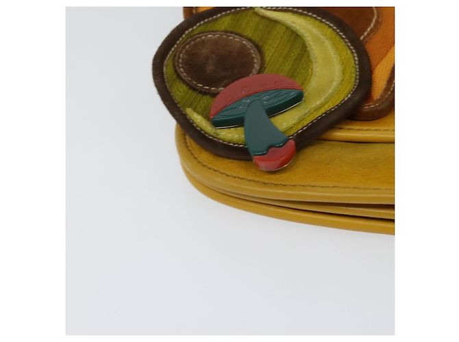 Borsa a Spalla Miu Miu in Pelle Scamosciata Gialla Auth 116150 Giallo - vista 8