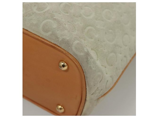 Céline Borsa tote in tela Macadam Celine in suede bianco e oro Auth mr1231 D'oro - vista 16