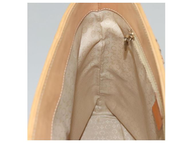 Céline Borsa tote in tela Macadam Celine in suede bianco e oro Auth mr1231 D'oro - vista 19