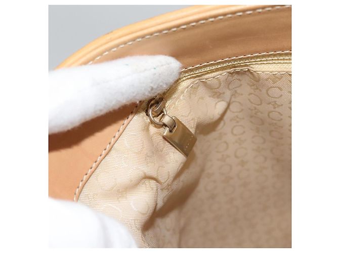 Céline Borsa tote in tela Macadam Celine in suede bianco e oro Auth mr1231 D'oro - vista 20