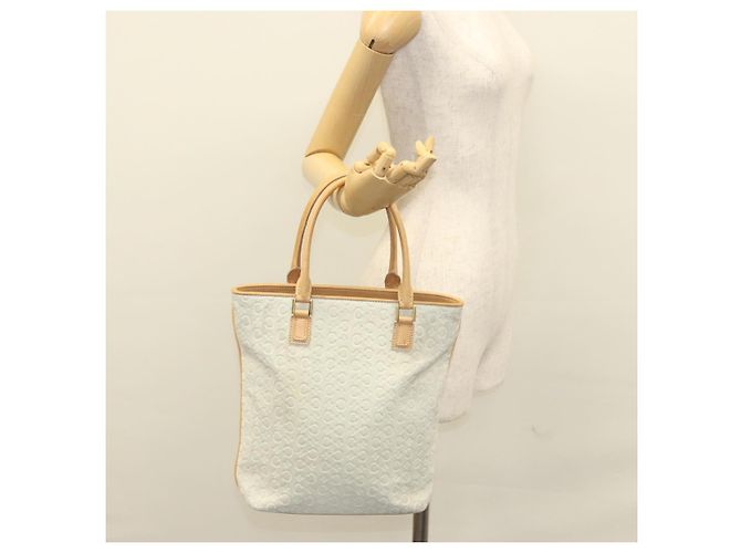 Céline Borsa tote in tela Macadam Celine in suede bianco e oro Auth mr1231 D'oro - vista 21