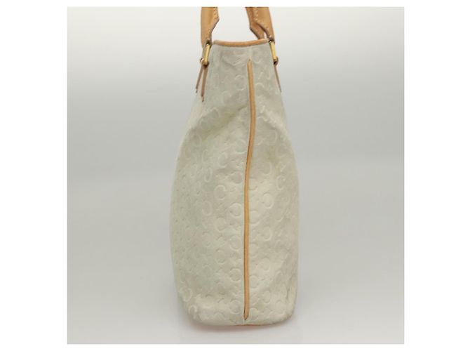 Céline Borsa tote in tela Macadam Celine in suede bianco e oro Auth mr1231 D'oro - vista 3