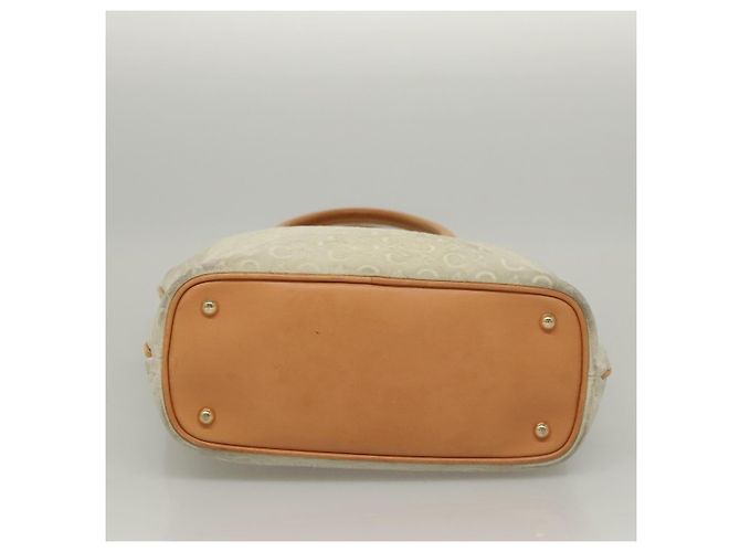 Céline Borsa tote in tela Macadam Celine in suede bianco e oro Auth mr1231 D'oro - vista 5