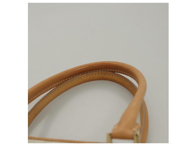 Céline Borsa tote in tela Macadam Celine in suede bianco e oro Auth mr1231 D'oro - vista 8