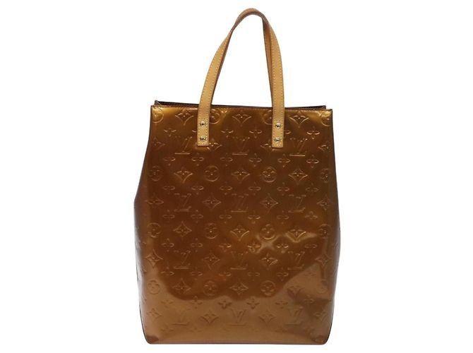 LOUIS VUITTON Monogram Vernis Reade MM Borsa a Mano Bronzo M91143 LV Auth ep8272 - vista 13