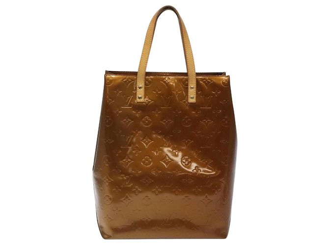 LOUIS VUITTON Monogram Vernis Reade MM Borsa a Mano Bronzo M91143 LV Auth ep8272 - vista 2