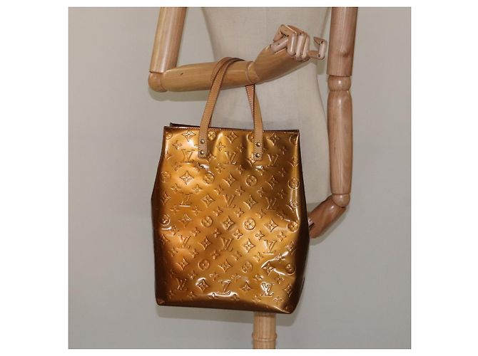 LOUIS VUITTON Monogram Vernis Reade MM Borsa a Mano Bronzo M91143 LV Auth ep8272 - vista 21