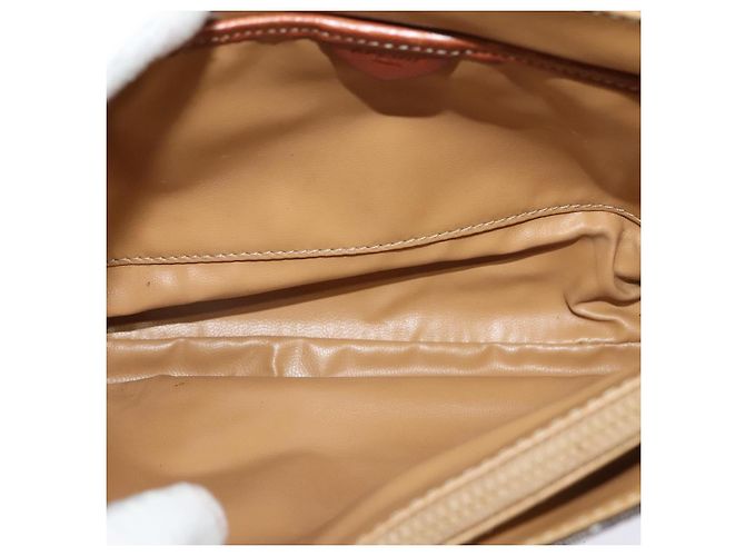 Céline Borsa a spalla in tela Macadam CELINE in pelle PVC marrone oro Auth 116597 D'oro - vista 10