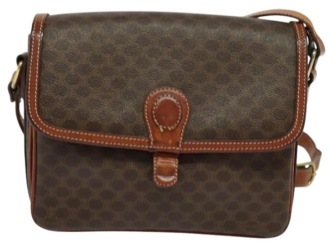 Céline Borsa a spalla in tela Macadam CELINE in pelle PVC marrone oro Auth 116597 D'oro - vista 13
