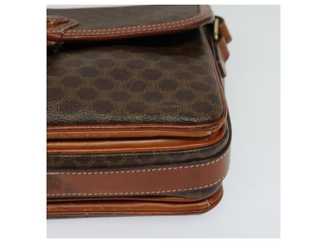 Céline Borsa a spalla in tela Macadam CELINE in pelle PVC marrone oro Auth 116597 D'oro - vista 15