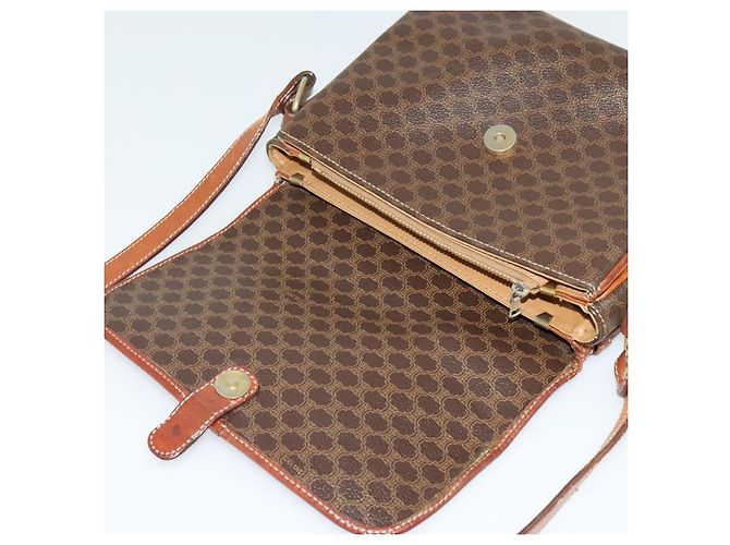 Céline Borsa a spalla in tela Macadam CELINE in pelle PVC marrone oro Auth 116597 D'oro - vista 18