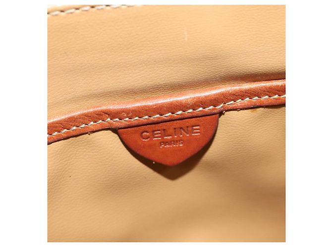 Céline Borsa a spalla in tela Macadam CELINE in pelle PVC marrone oro Auth 116597 D'oro - vista 19