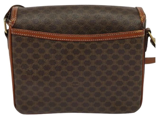 Céline Borsa a spalla in tela Macadam CELINE in pelle PVC marrone oro Auth 116597 D'oro - vista 2