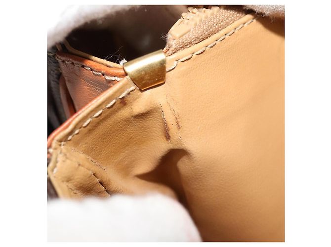 Céline Borsa a spalla in tela Macadam CELINE in pelle PVC marrone oro Auth 116597 D'oro - vista 24