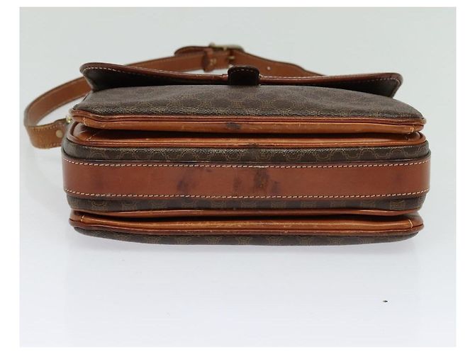 Céline Borsa a spalla in tela Macadam CELINE in pelle PVC marrone oro Auth 116597 D'oro - vista 5
