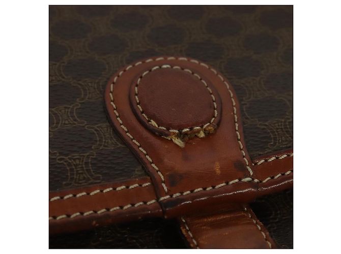 Céline Borsa a spalla in tela Macadam CELINE in pelle PVC marrone oro Auth 116597 D'oro - vista 9