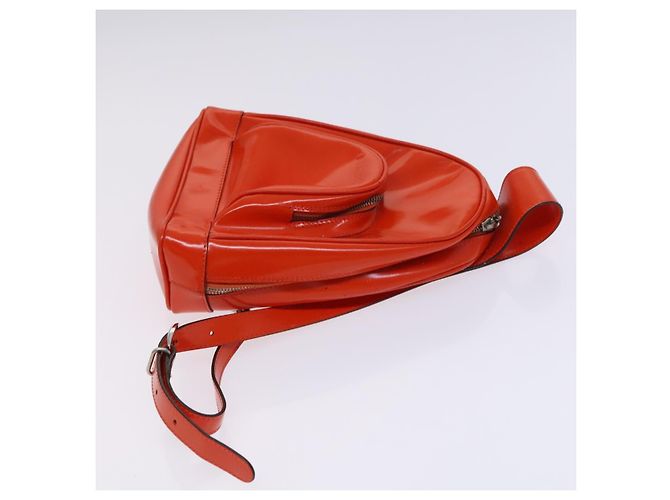 Bolsa de Ombro GUCCI Camurça Patente 2Set Marrom Laranja Auth EC423 - vista 12