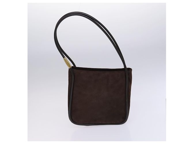 Bolsa de Ombro GUCCI Camurça Patente 2Set Marrom Laranja Auth EC423 - vista 2
