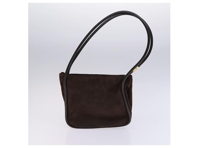 Bolsa de Ombro GUCCI Camurça Patente 2Set Marrom Laranja Auth EC423 - vista 3