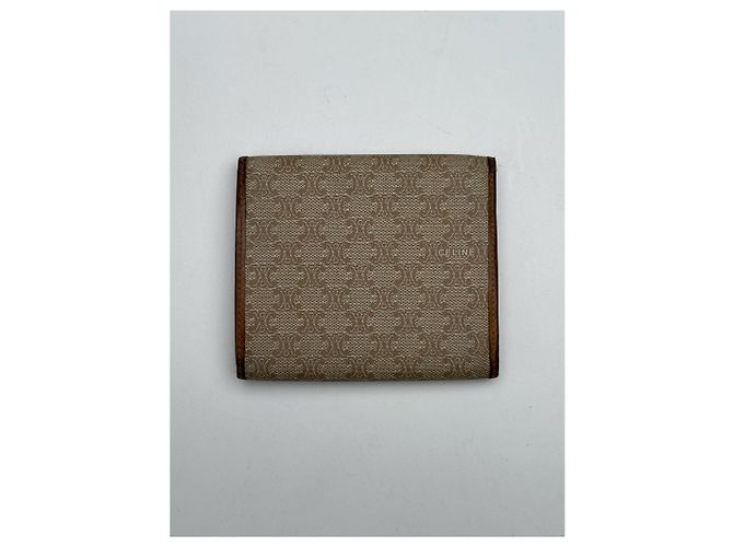 Céline Vintage Celine Paris Leather Monogram Wallet Beige Brown - view 2