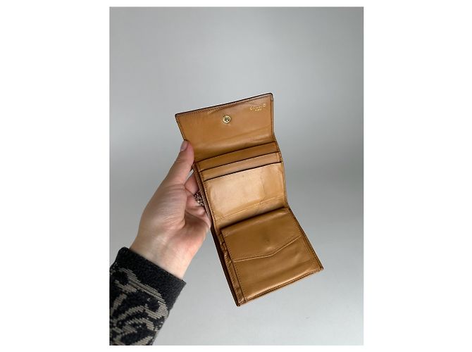 Céline Vintage Celine Paris Leather Monogram Wallet Beige Brown - view 6