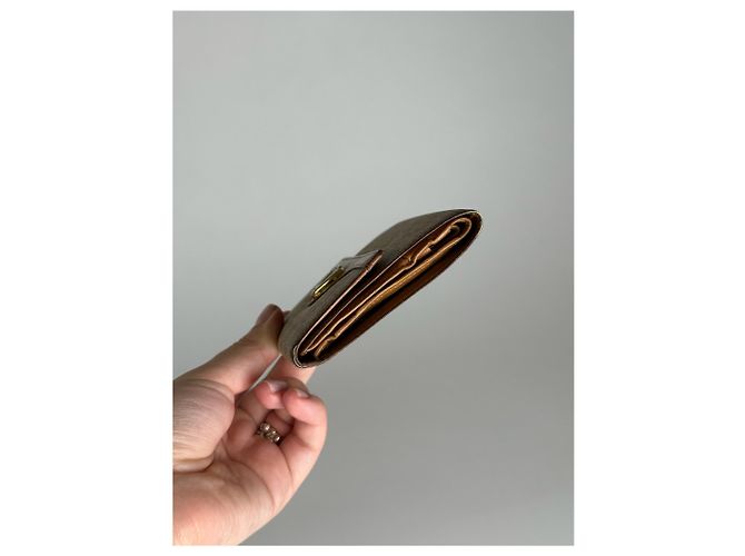 Céline Vintage Celine Paris Leather Monogram Wallet Beige Brown - view 7