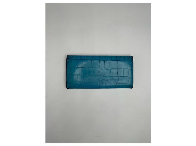 Vintage Miu Miu Leather Wallet Blue - view 2
