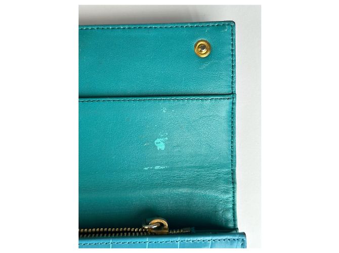Vintage Miu Miu Leather Wallet Blue - view 5