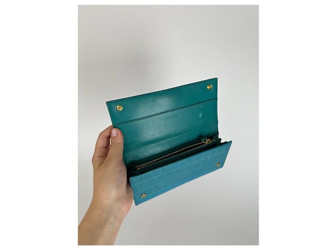 Vintage Miu Miu Leather Wallet Blue - view 7