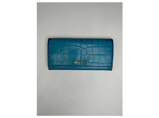 Vintage Miu Miu Leather Wallet Blue - view 8