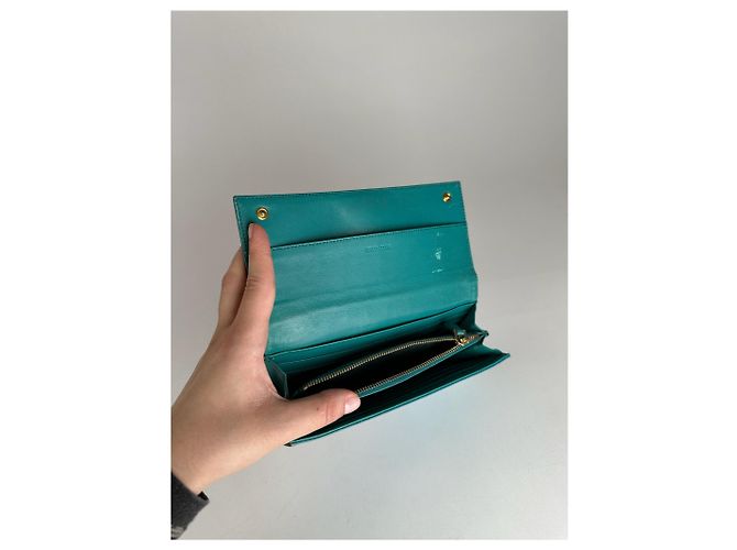 Vintage Miu Miu Leather Wallet Blue - view 9