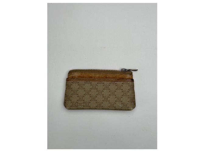 Céline Estojo de couro vintage Celine Paris / Porta-cartões bege - vista 2