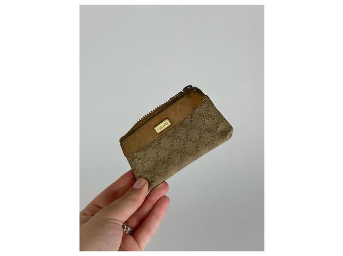 Céline Estojo de couro vintage Celine Paris / Porta-cartões bege - vista 4