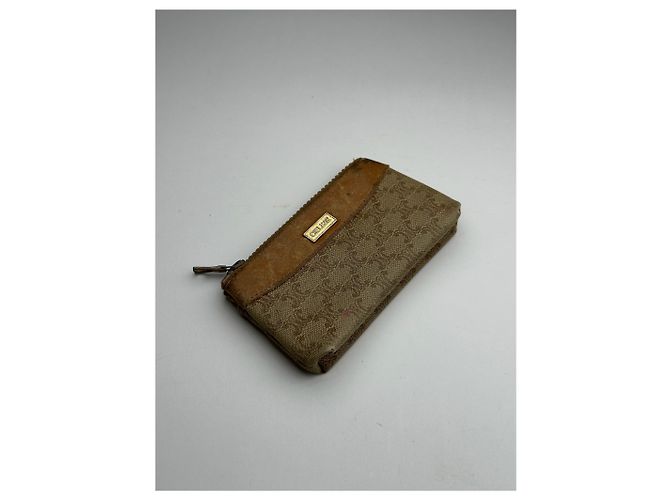 Céline Estojo de couro vintage Celine Paris / Porta-cartões bege - vista 5