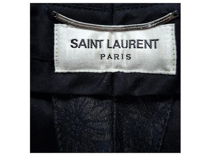 Pantaloni in jacquard floreale Saint Laurent in lana nera - vista 3