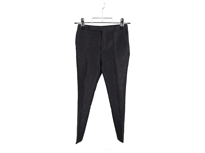 Pantaloni in jacquard floreale Saint Laurent in lana nera - vista 4