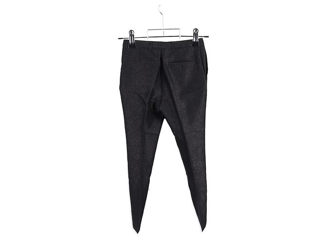 Pantaloni in jacquard floreale Saint Laurent in lana nera - vista 5
