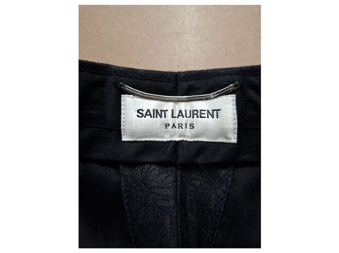 Pantaloni in jacquard floreale Saint Laurent in lana nera - vista 6