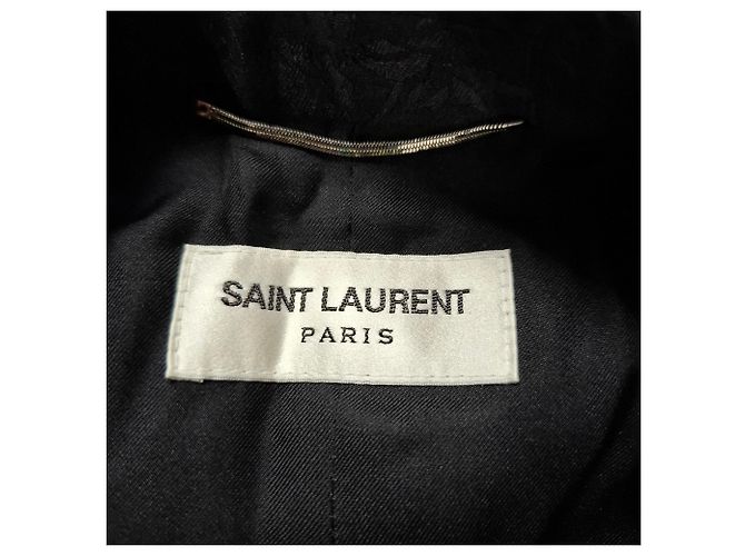 Blazer monopetto in lana nera con jacquard floreale di Saint Laurent - vista 3