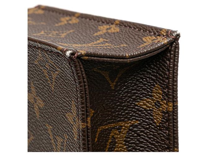 Borsa Petit Sac Plat 2way in Tela Monogram Louis Vuitton Marrone M69442 - vista 4