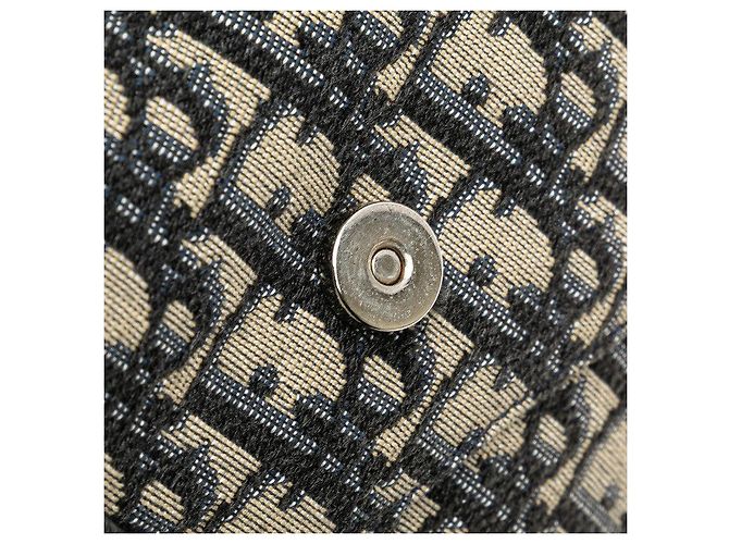 Bolsa de Ombro em Couro de Lona Dior Oblique 2 em 1 Azul Bege - vista 4