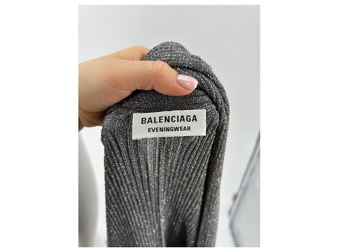 BALENCIAGA Strick T.International XS Viskose Silber - Ansicht 6