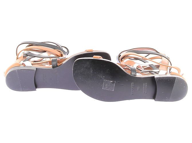 Hermès Sandali HERMES T.EU 38 Pelle Marrone - vista 3