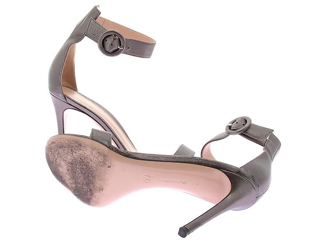 Sandali GIANVITO ROSSI T.EU 38.5 Pelle Argento - vista 7