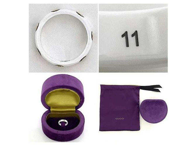 Anello Gucci Icon Band in ceramica e oro giallo Bianco D'oro - vista 4
