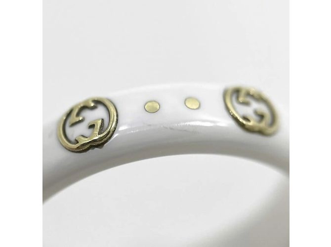 Anello Gucci Icon Band in ceramica e oro giallo Bianco D'oro - vista 7