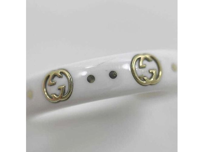 Anello Gucci Icon Band in ceramica e oro giallo Bianco D'oro - vista 8