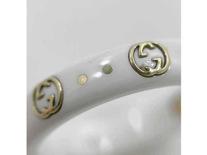 Anello Gucci Icon Band in ceramica e oro giallo Bianco D'oro - vista 9