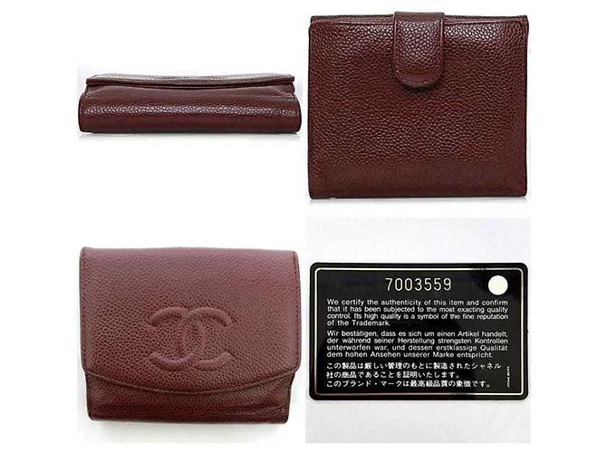 Billetera roja plegable Chanel - vista 3