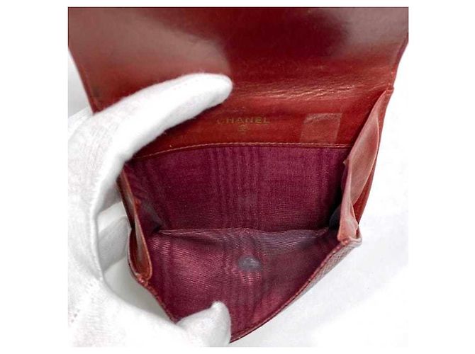 Billetera roja plegable Chanel - vista 6
